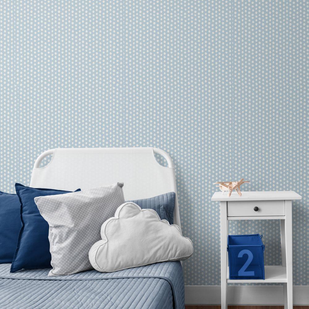 Blue and White Polka Dots-wallpaper-eco-friendly-easy-removal-GIOIA-WALL-ART