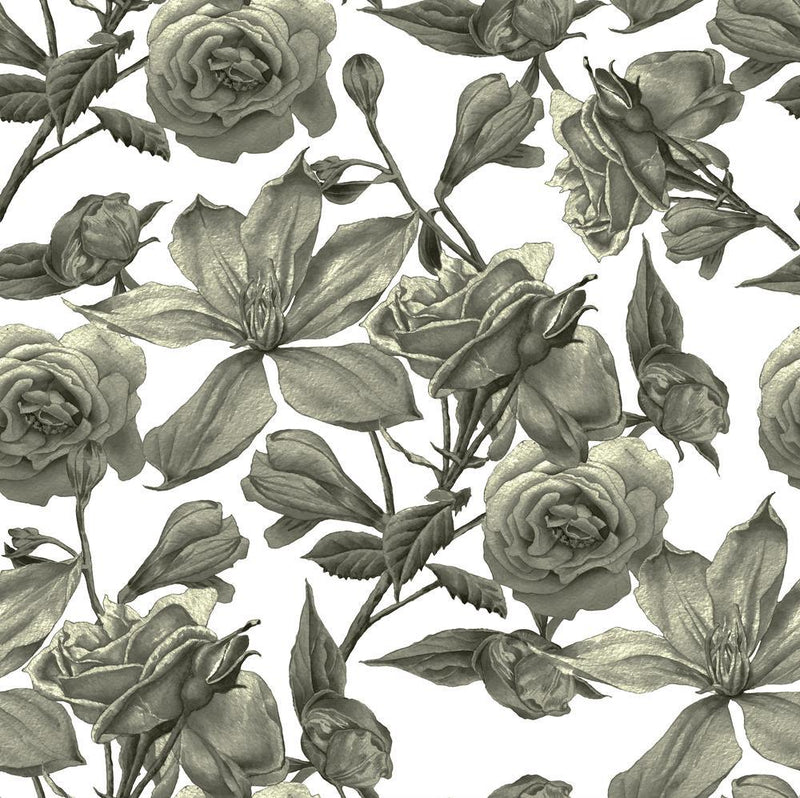 Green Roses-wallpaper-eco-friendly-easy-removal-GIOIA-WALL-ART