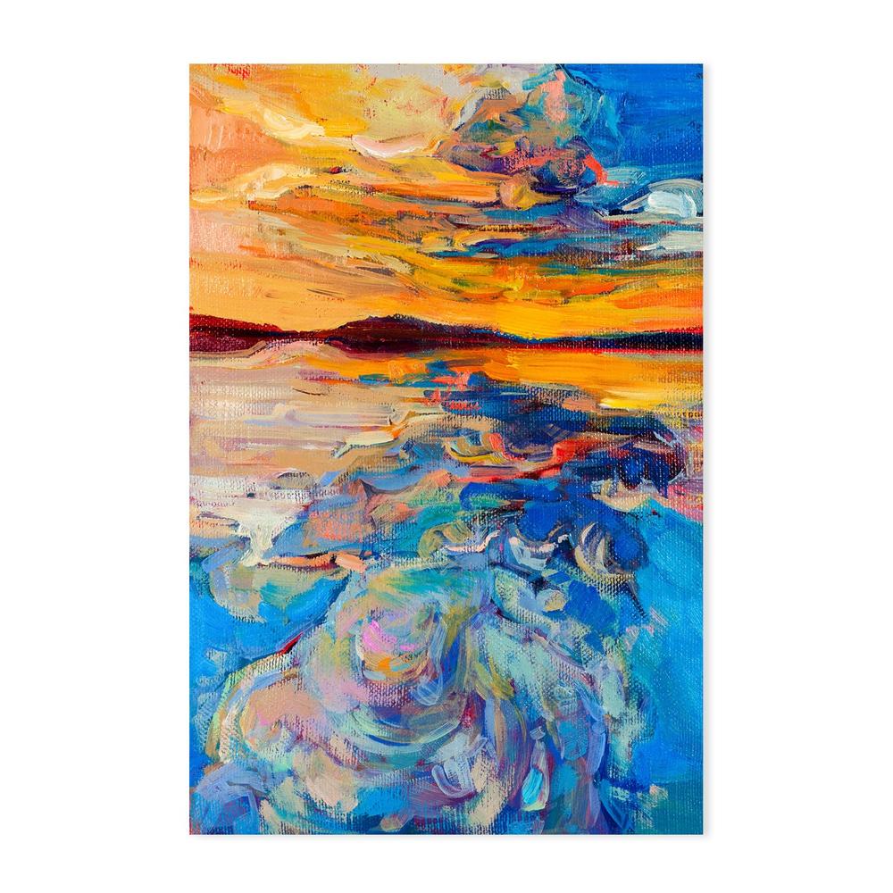 Saturated Sunset, Style A, Hand-Painted Canvas