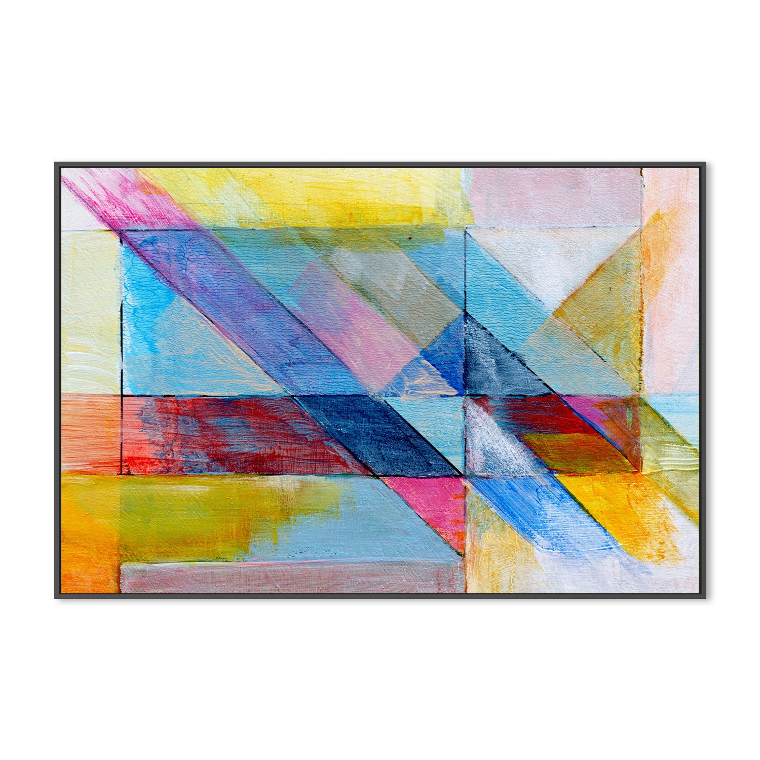 Coloured Angles, Style B, Hand-Painted Canvas