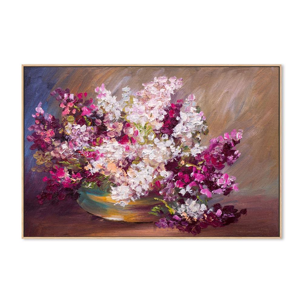 Magenta Bouquet, Hand-Painted Canvas