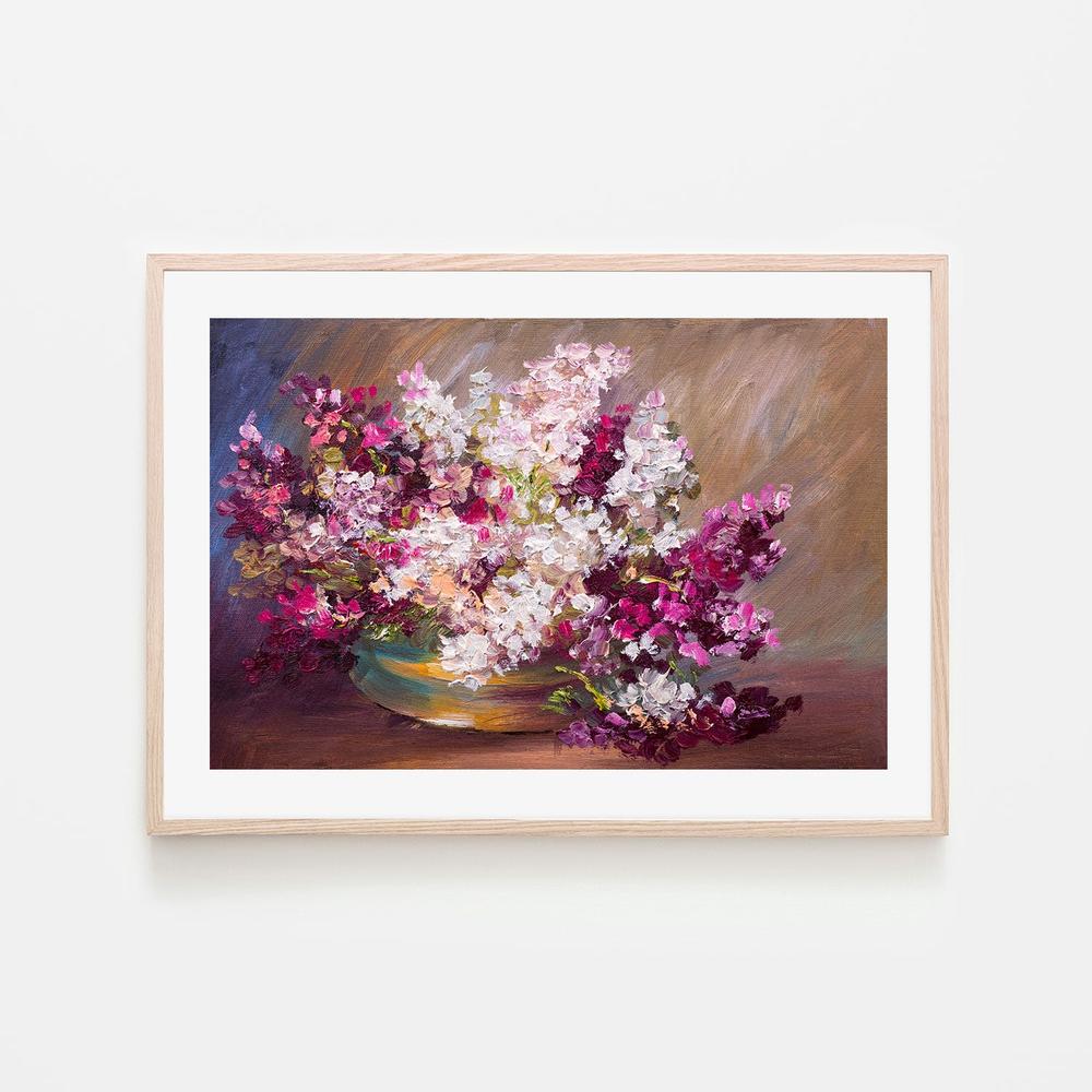 Magenta Bouquet, Hand-Painted Canvas