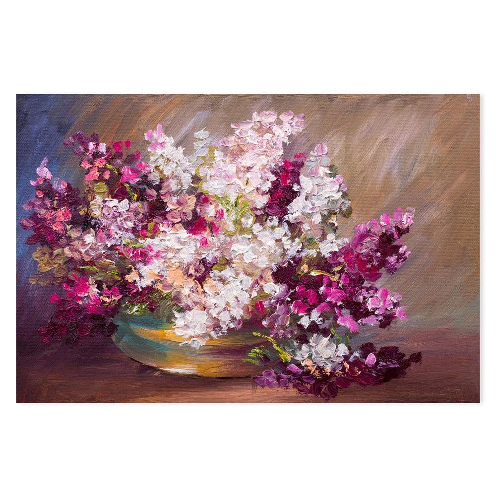 Magenta Bouquet, Hand-Painted Canvas