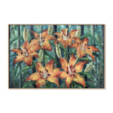 Orange Lilies, Hand-Painted Canvas