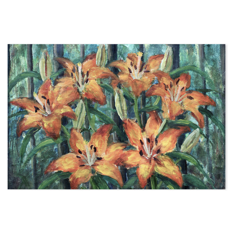 Orange Lilies, Hand-Painted Canvas
