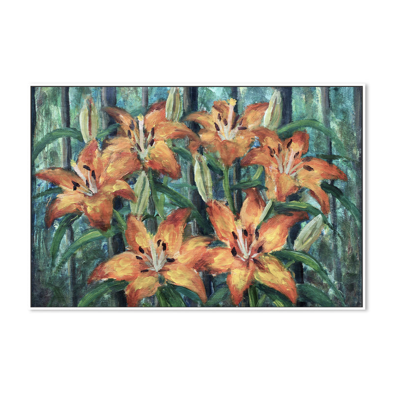 Orange Lilies, Hand-Painted Canvas