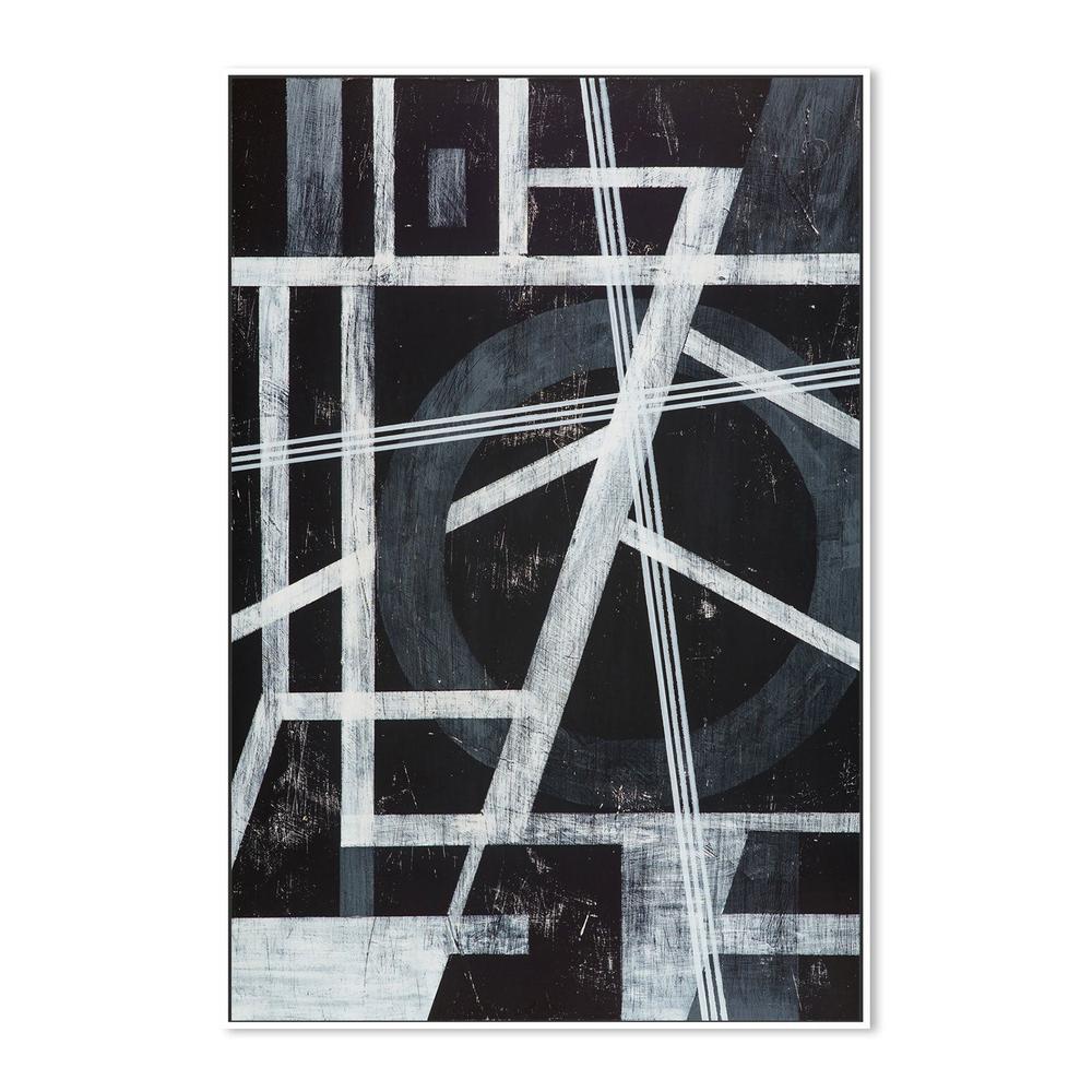 Monochrome Angles, Style C, Hand-Painted Canvas