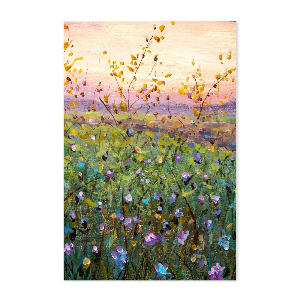 In A Field of Violet Flowers, Hand-Painted Canvas
