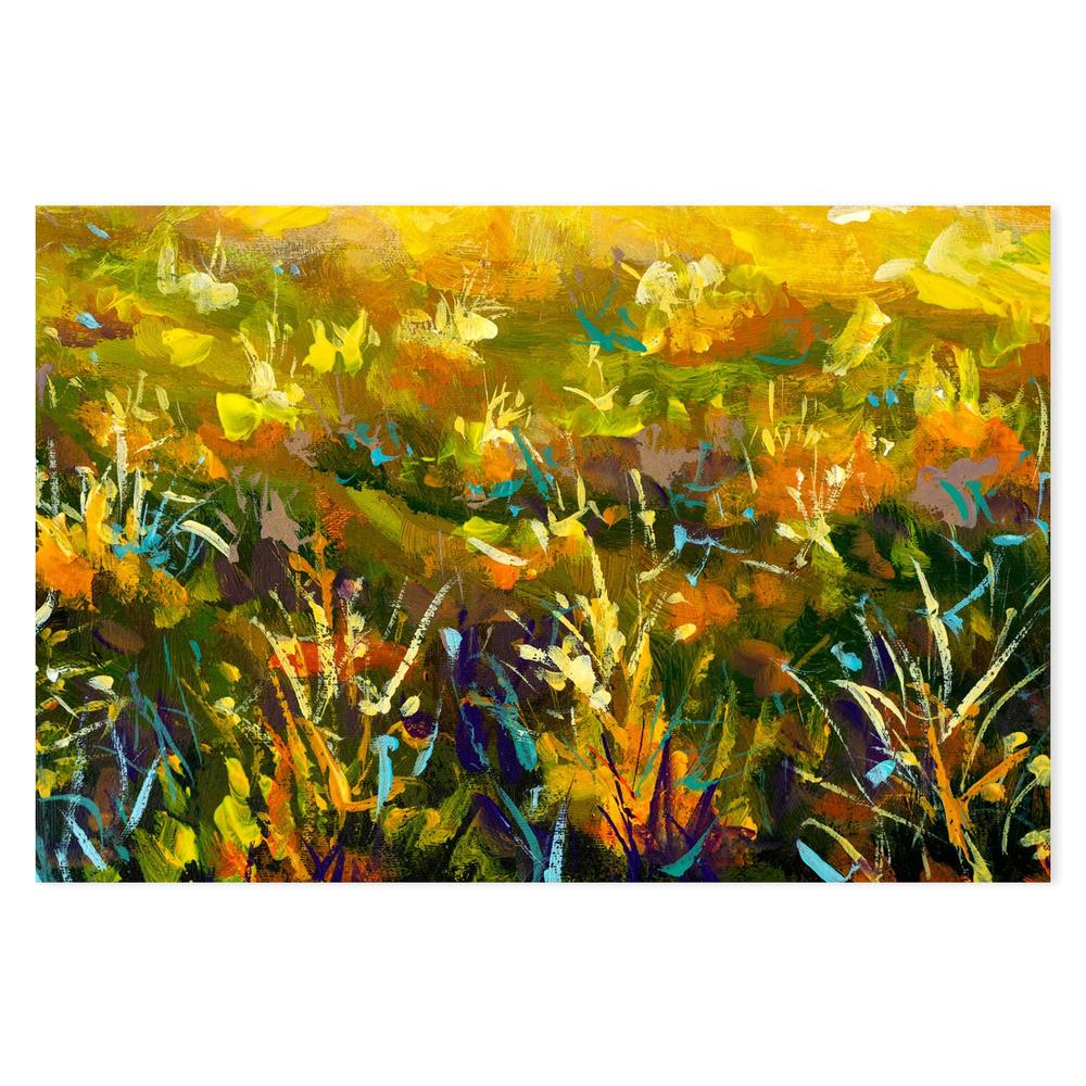 Flowers In A Sea of Green, Style B, Hand-Painted Canvas