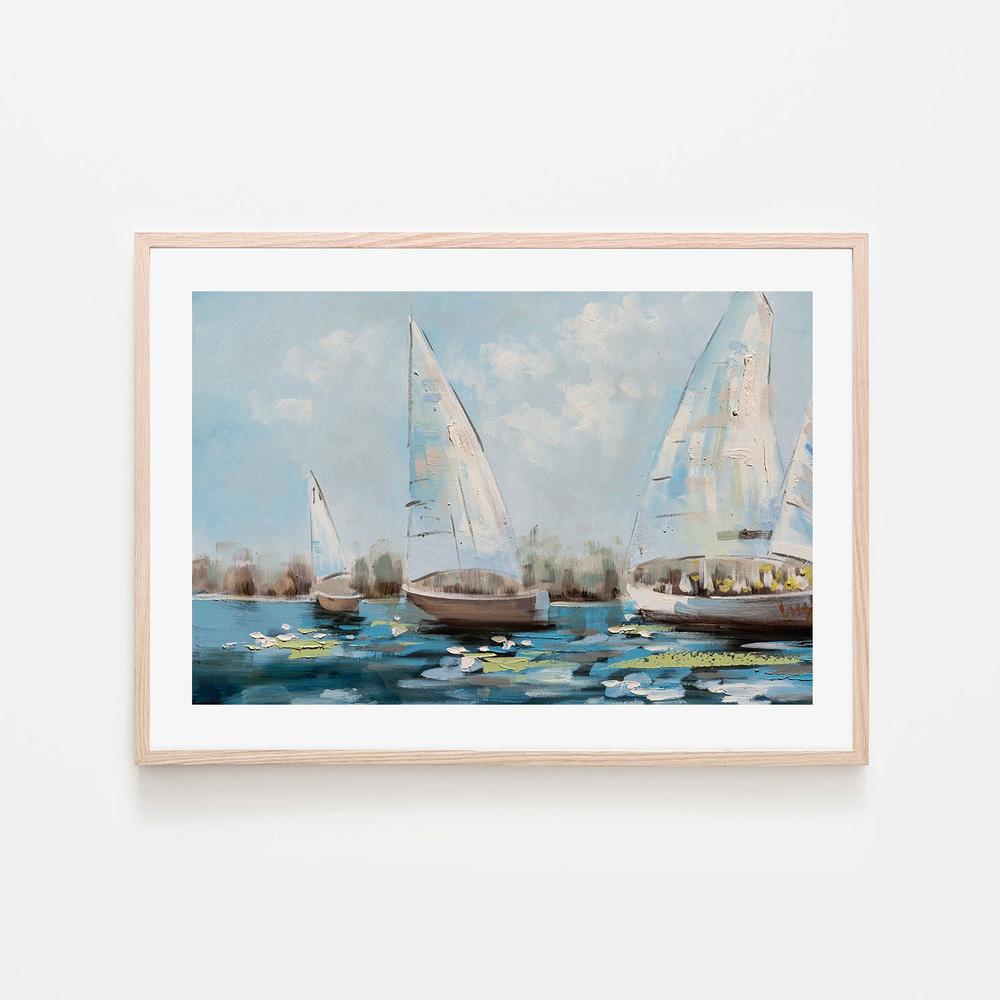 Sailing At Midday, Hand-Painted Canvas