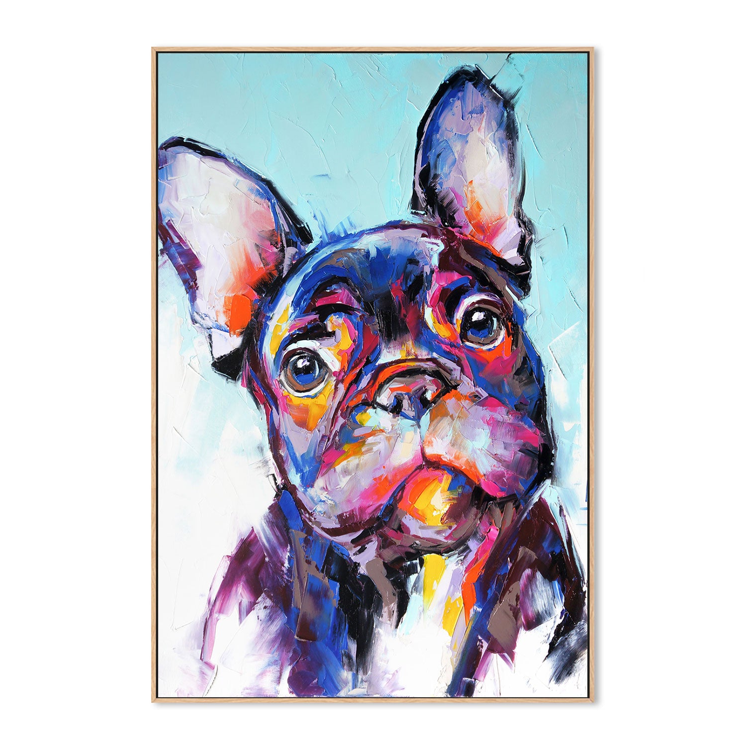 Purple Puppy Love , Hand-painted Canvas