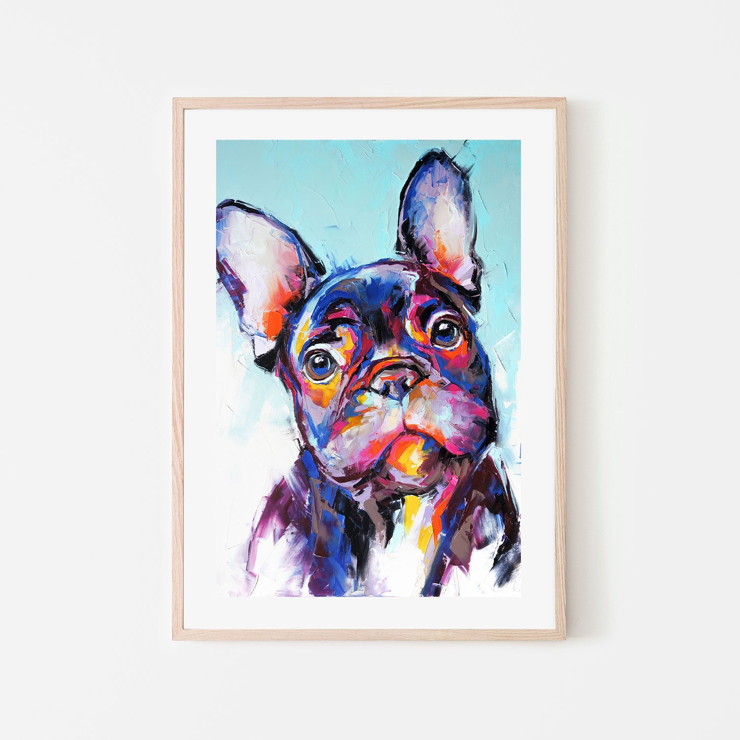 Purple Puppy Love , Hand-painted Canvas