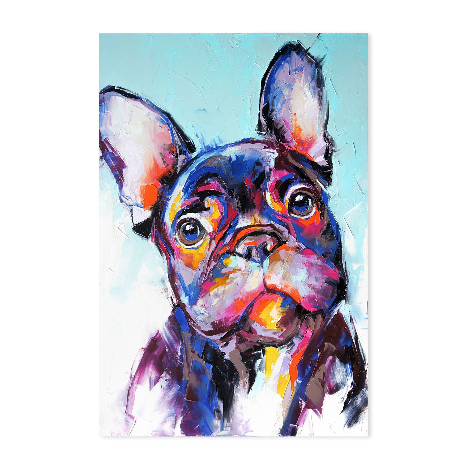 Purple Puppy Love , Hand-painted Canvas