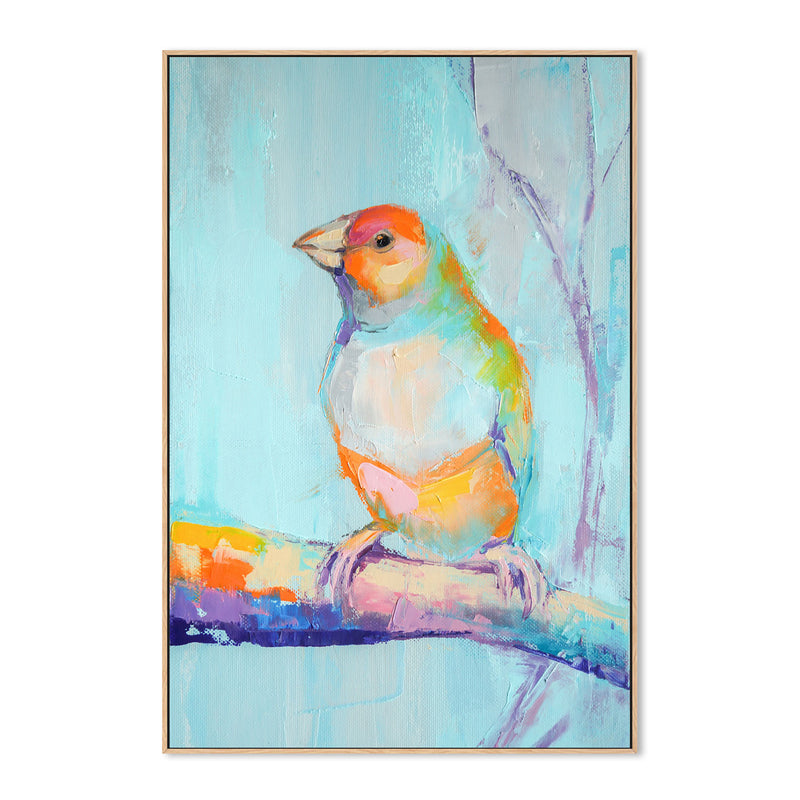 Pastel Coloured Bird, Style A , Hand-painted Canvas