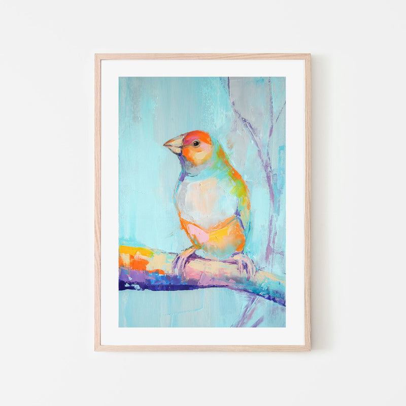 Pastel Coloured Bird, Style A , Hand-painted Canvas