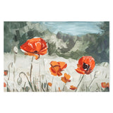 Bright Red Poppies , Hand-painted Canvas