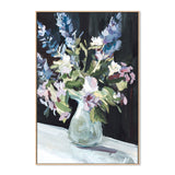 Vase Of Violet Flowers , Hand-painted Canvas