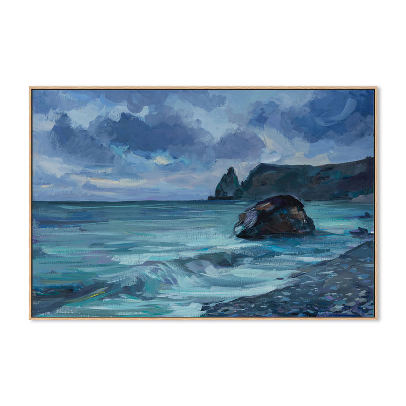 The Coast At Night , Hand-painted Canvas