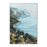 Shimmering Blue Coast , Hand-painted Canvas