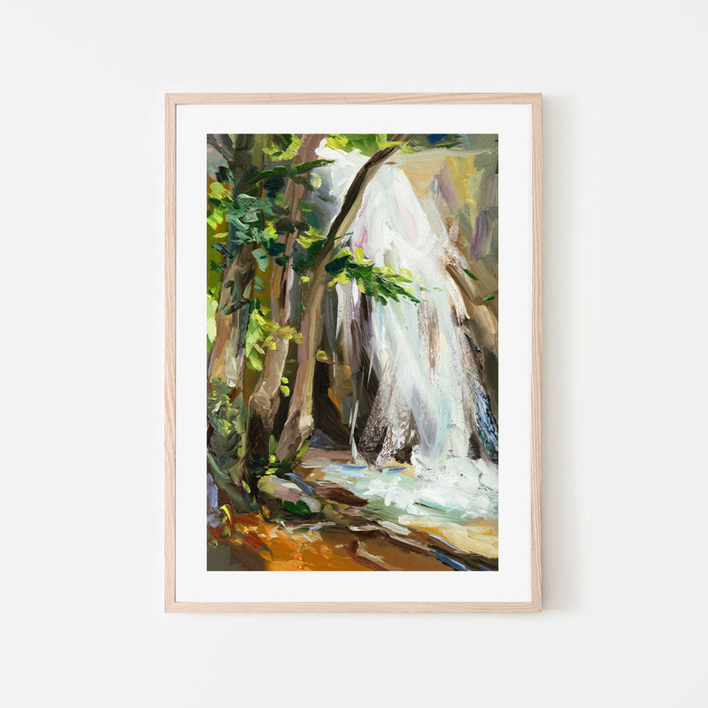 Glistening Waterfall , Hand-painted Canvas