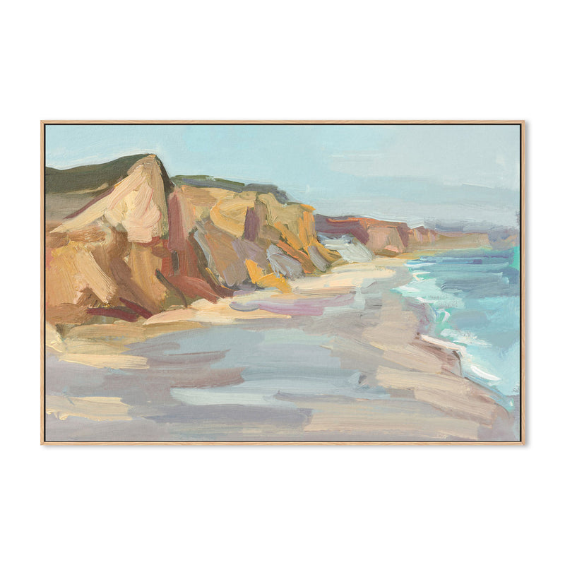Abstract Beach In Muted Colours , Hand-painted Canvas