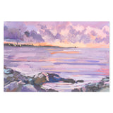 Peachy Violet Sunset , Hand-painted Canvas