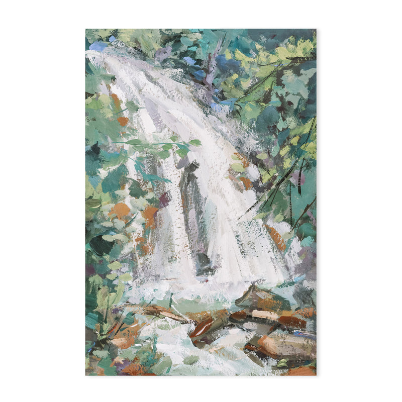 Autumn Waterfall , Hand-painted Canvas