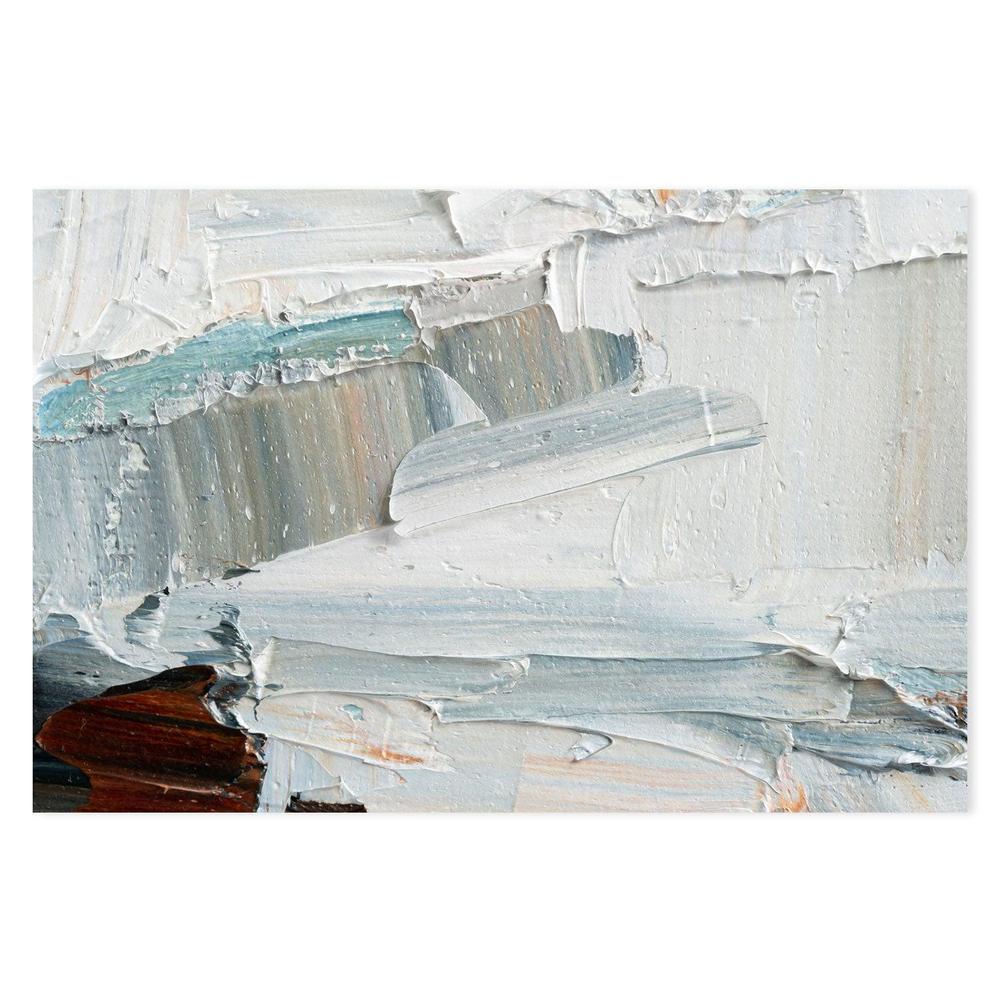Pastel Blue Layers , Hand-painted Canvas