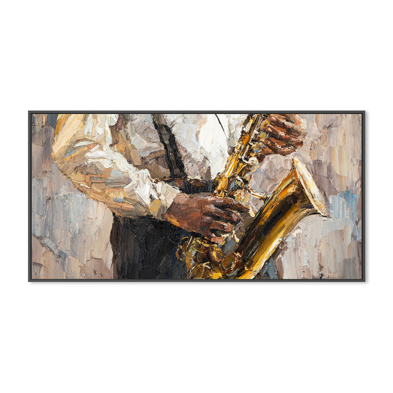 Golden Sax , Hand-painted Canvas