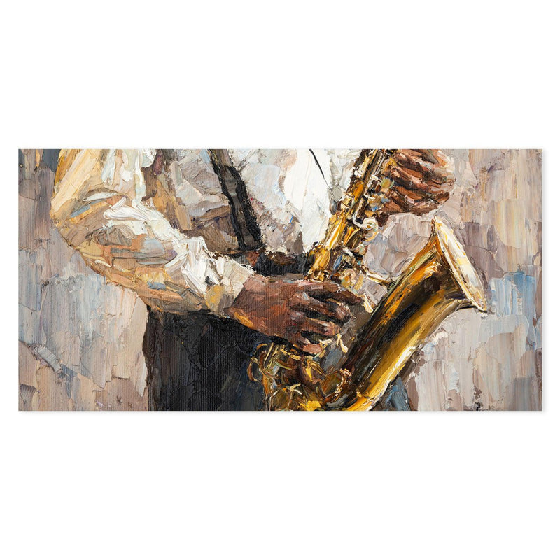 Golden Sax , Hand-painted Canvas