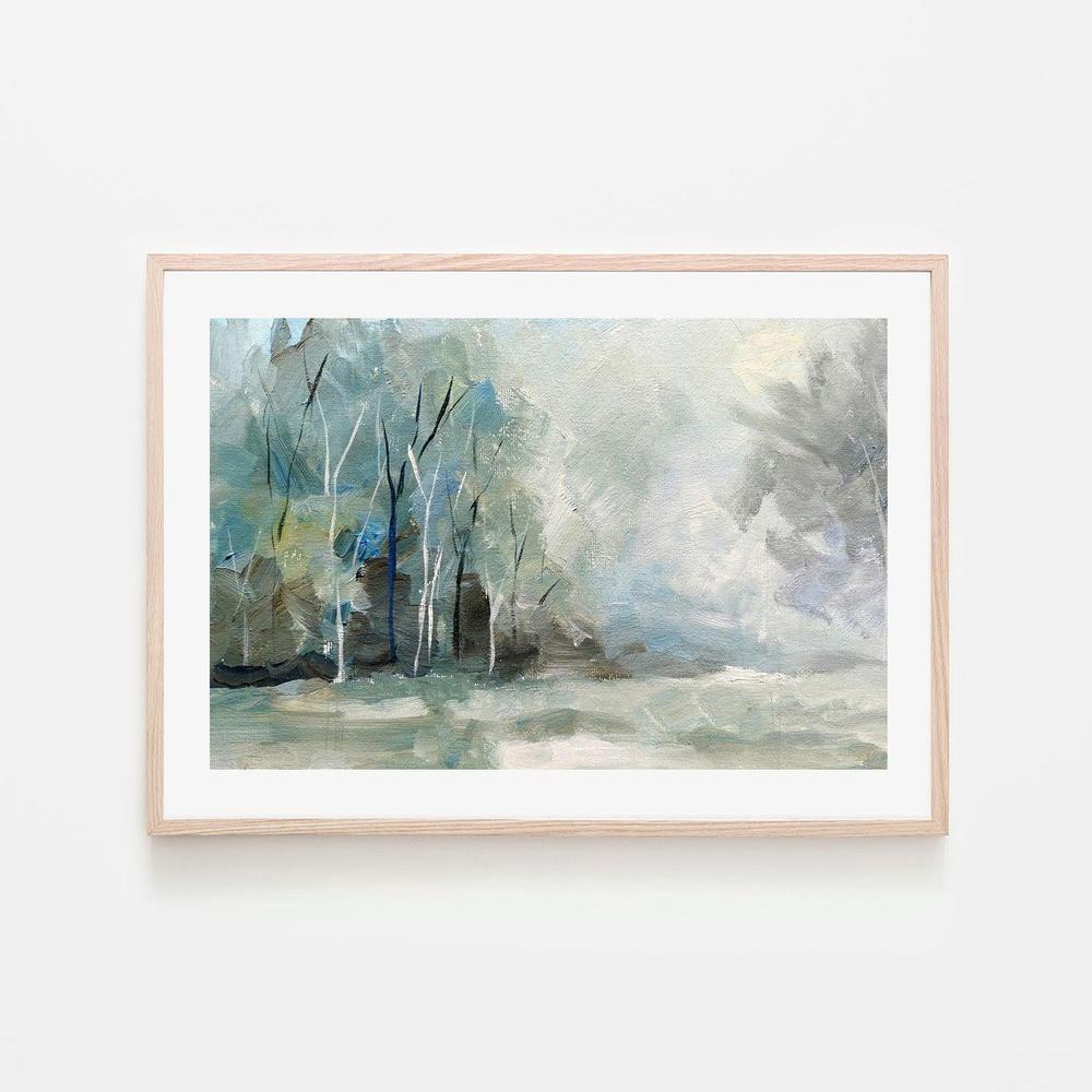 Frosted Forest , Hand-painted Canvas
