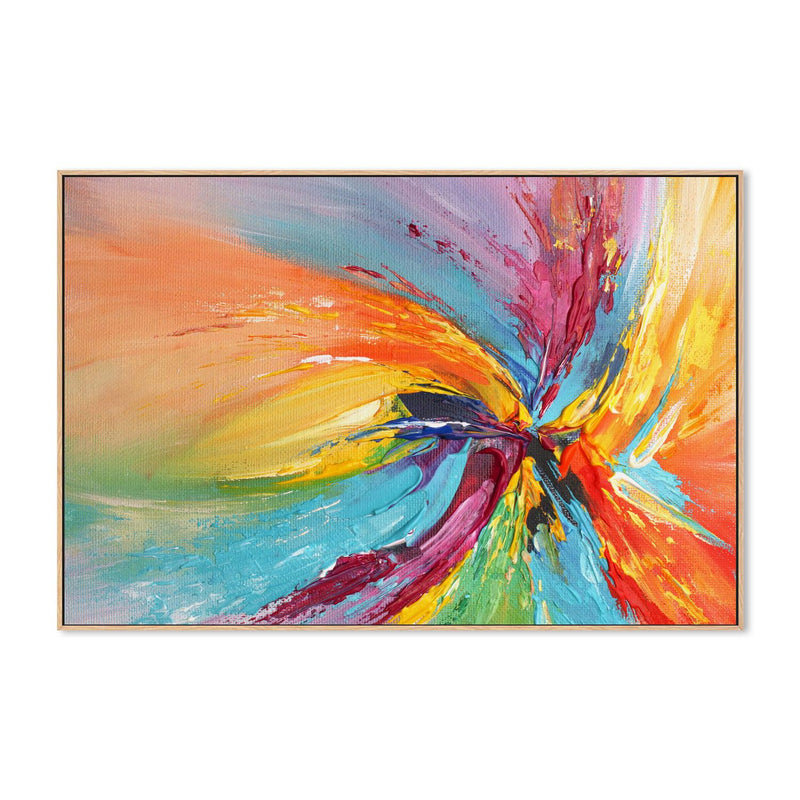 Rainbow Swirl , Hand-painted Canvas