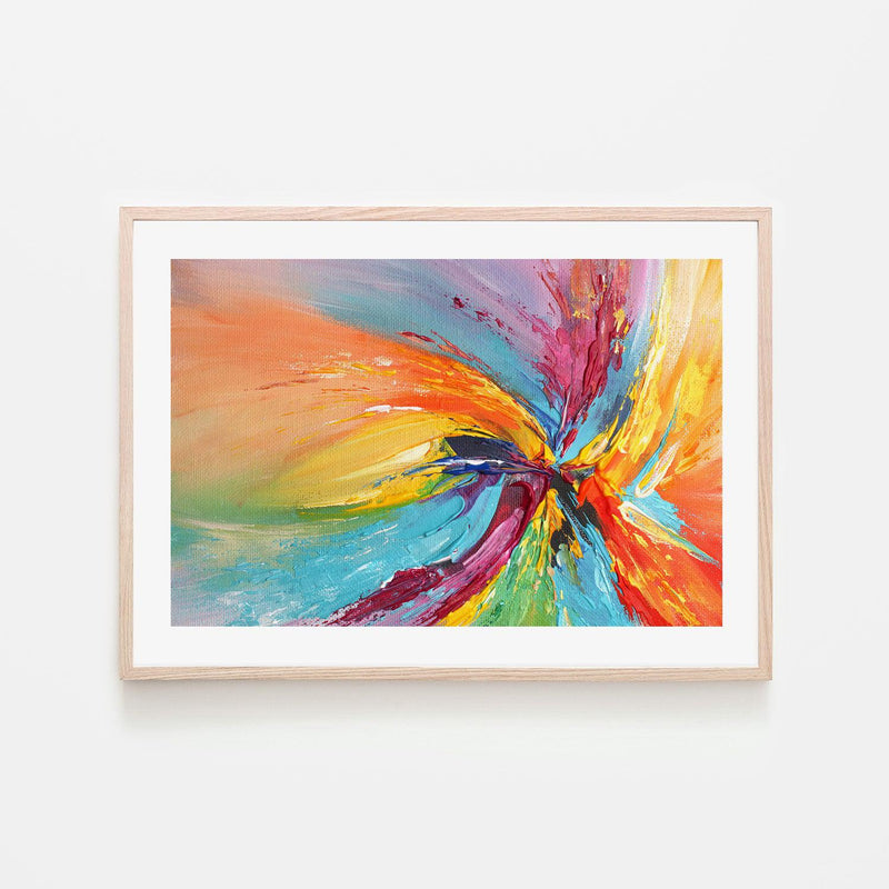 Rainbow Swirl , Hand-painted Canvas