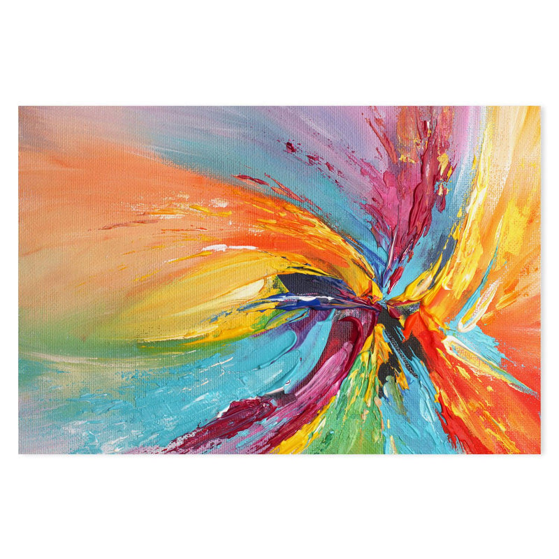 Rainbow Swirl , Hand-painted Canvas