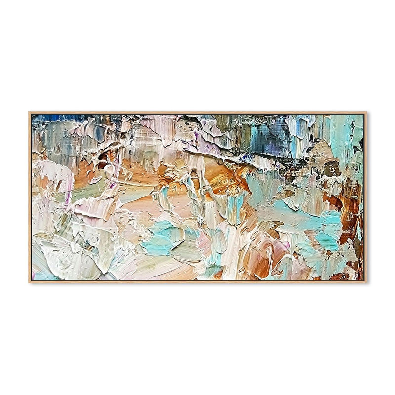 Turquiose and Teal Ambition , Hand-painted Canvas