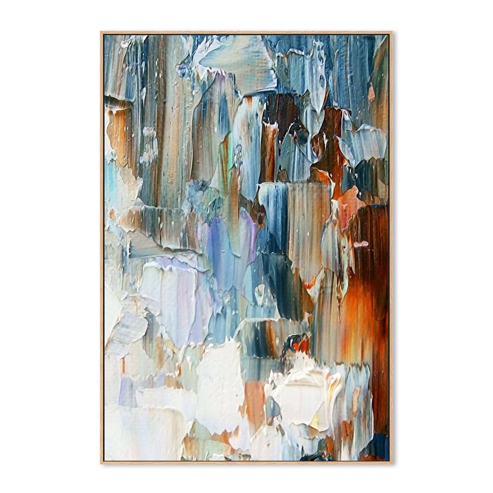 Blue and Tan Falls , Hand-painted Canvas