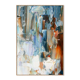 Blue and Tan Falls , Hand-painted Canvas
