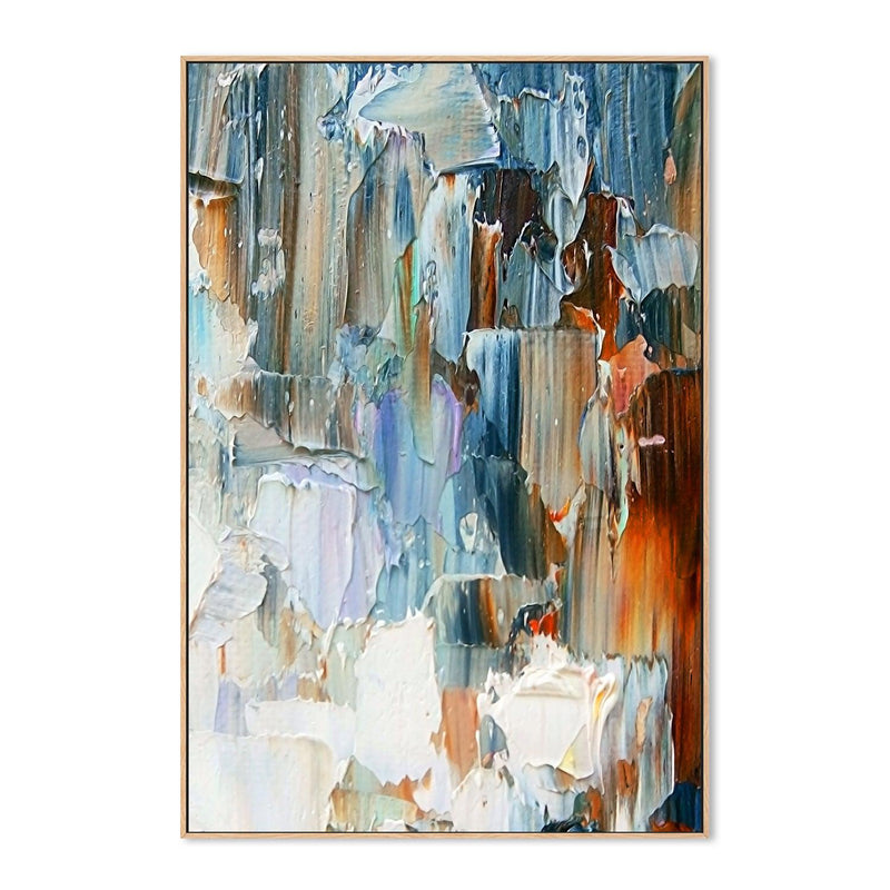 Blue and Tan Falls , Hand-painted Canvas