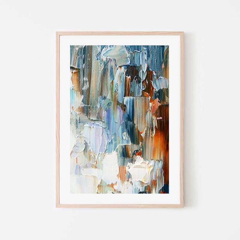 Blue and Tan Falls , Hand-painted Canvas