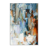 Blue and Tan Falls , Hand-painted Canvas