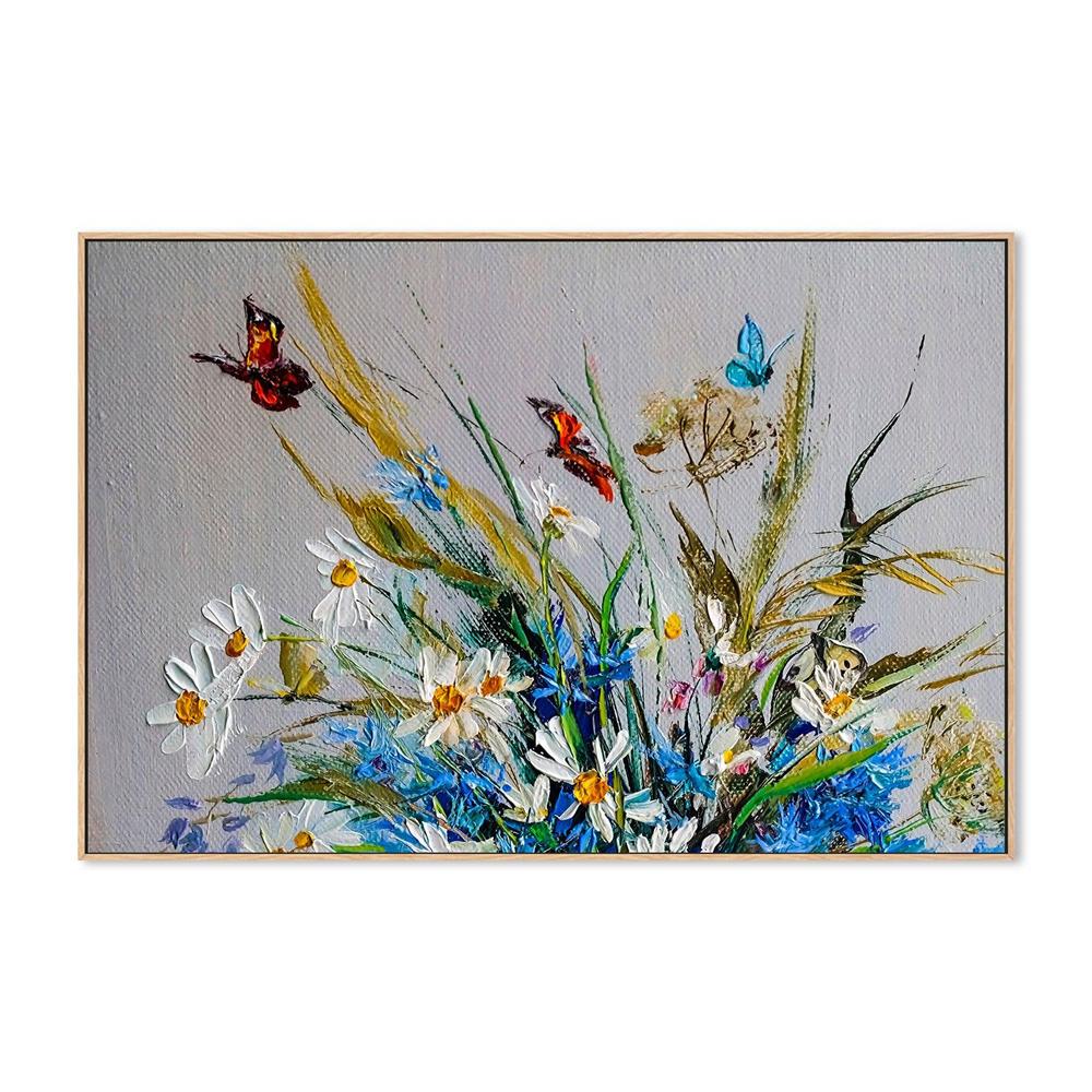 Follow The Butterflies , Hand-painted Canvas