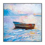 Lone Boat , Hand-painted Canvas