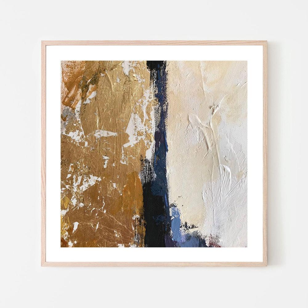 Bronze and Beige Abstract , Hand-painted Canvas
