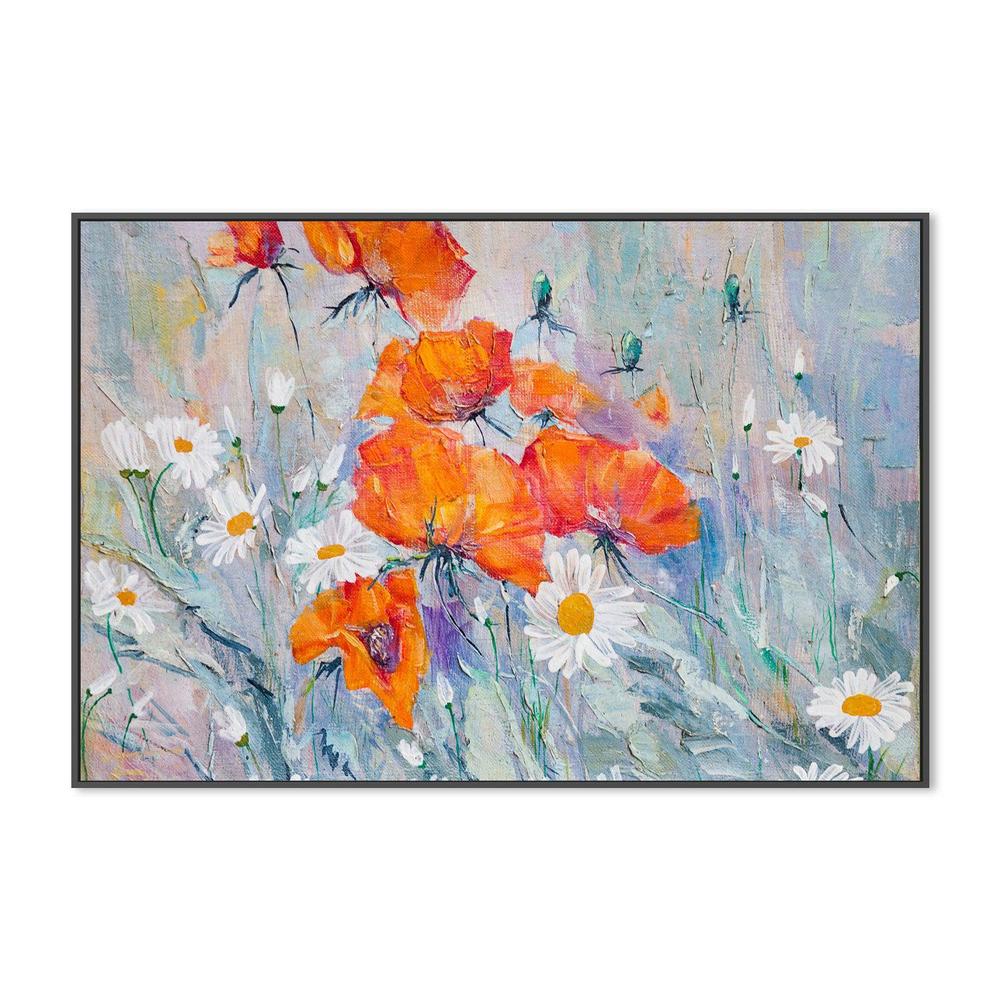 Poppy And Daisy  , Hand-painted Canvas