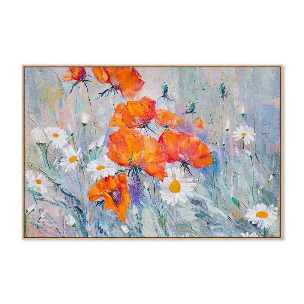 Poppy And Daisy  , Hand-painted Canvas