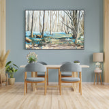 Forest Of Blue Flowers , Hand-painted Canvas