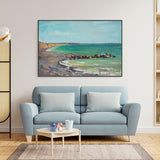 Blue And Green Coastal Dreams , Hand-painted Canvas