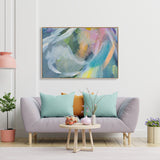 Pastel Rainbow Abstract , Hand-painted Canvas