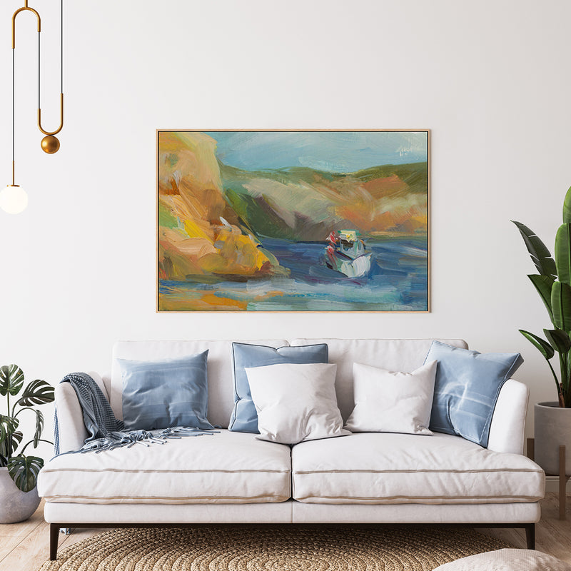 Abstract Mountainous Landscape , Hand-painted Canvas