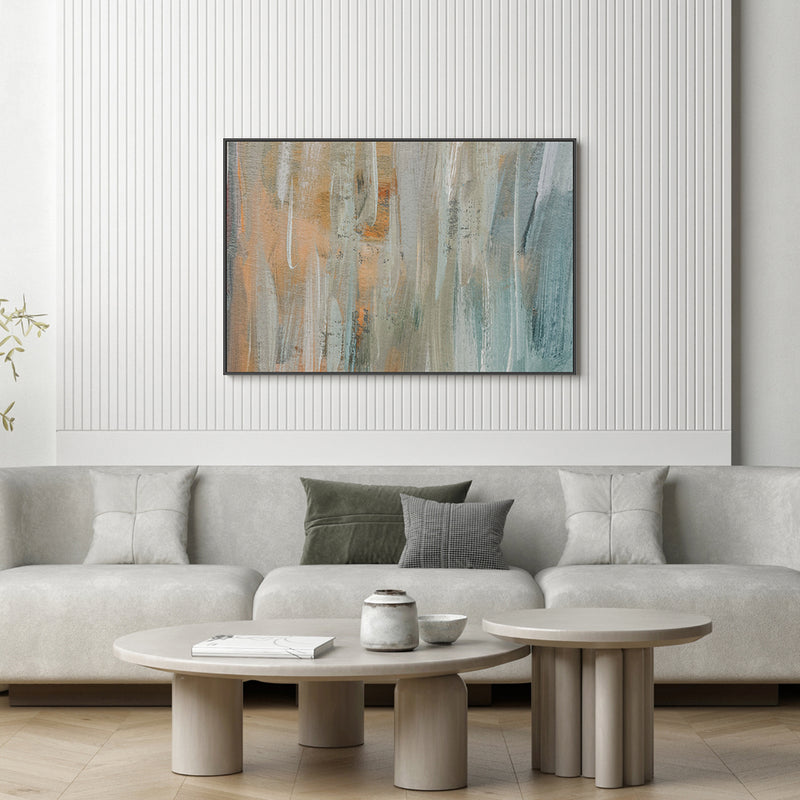 Copper And Sage Abstract, Style B , Hand-painted Canvas